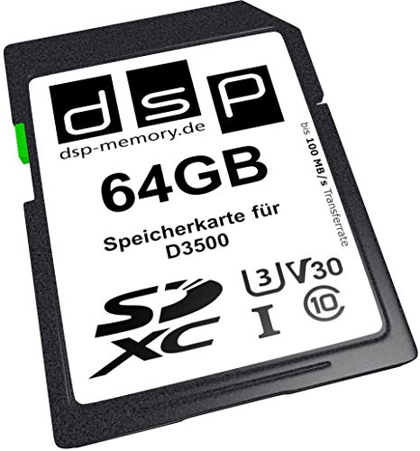 64GB Ultra Highspeed Speicherkarte für D3500 Digitalkamera