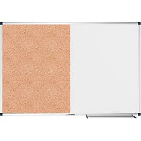 Kombiboard Legamaster UNITE, Pinboard & Whiteboard, B 900 x T 12,6 x H 600 mm, lackierter Stahl & Naturkork, weiß & braun