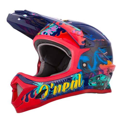 O'NEAL | Mountainbike-Helm | Kinder | MTB Downhill | ABS Schale, Lüftungsöffnungen für optimale Belüftung & Kühlung, Sicherheitsnorm EN1078 | Sonus Youth Helmet Rex | Multi | Größe L