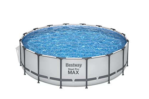 Bestway Steel Pro MAX Frame Pool Komplett-Set mit Filterpumpe Ø 488 x 122 cm , lichtgrau, rund