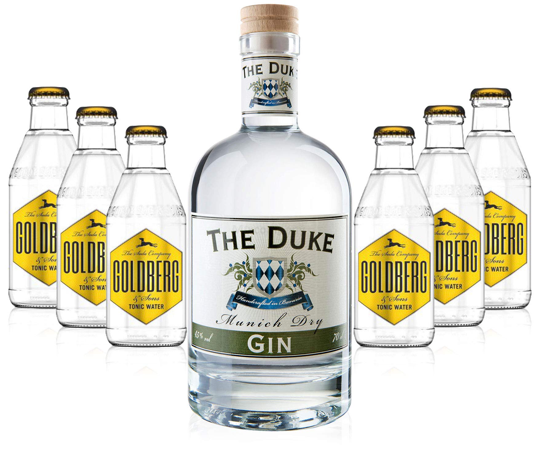 Gin Tonic Set - The Duke Munich Dry Gin 0,7l 700ml (45% Vol) + 6x Goldberg Tonic Water 200ml inkl. Pfand MEHRWEG