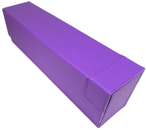 docsmagic.de Premium Magnetic Tray Long Box Purple Large - Card Deck Storage - Kartenbox Aufbewahrung Transport Lila