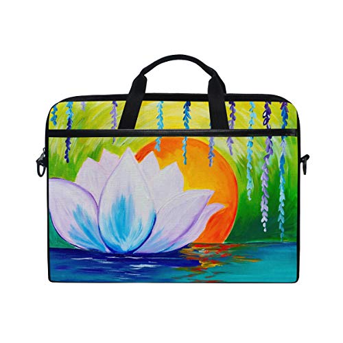 LUNLUMO Lotus Painting 15 Zoll Laptop und Tablet Tasche Durable Tablet Sleeve for Business/College/Women/Men