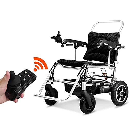 SLRMKK K Elektrorollstuhl, Faltbarer Leichter Rollstuhl, Fernbedienung intelligenter Senioren-Behindertenroller Schönes Zuhause