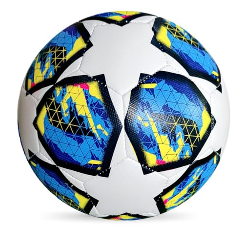 JIAQIWENCHUANG Fußball-Trainingsball, Größe 5, offizieller Spielfußball, Fußball for Erwachsene und Junioren, Futsal-Trainingsball, Fußball for Erwachsene