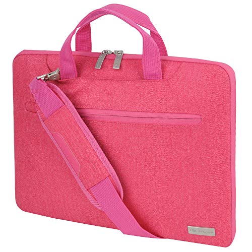 TECHGEAR Tasche für 15-15,6 Laptops - Tragbare Multifunktions Laptop hülle mit verstellbarem Schultergurt, Gepäckriemen und unterdrückbaren Griffen, Tragbarer Organizer Case mit Taschen - Rose