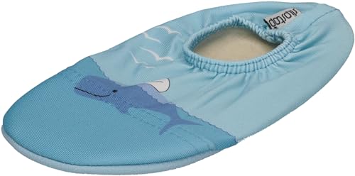 Slipstop Kinder Hausschuhe Badeschuhe Alaska Eisbär und Wal Blue, Größe:24/26 EU