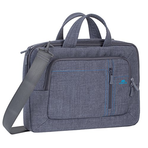 RIVACASE Tasche für Laptops bis 13.3" - Leichte und stilvolle Notebooktasche mit Zubehör Fächern und schicken Design - Grau