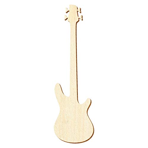 Holz Bassgitarre - Deko Zuschnitte Größenauswahl, Pack mit:1 Stück, Größe:39cm