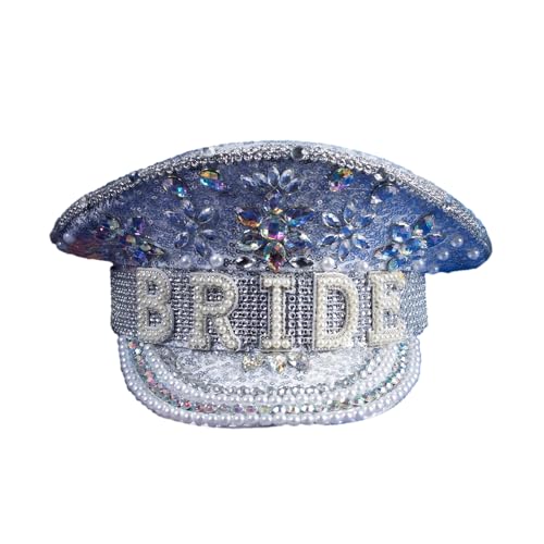 Braut Hut Perlen Kapitän Hut Verkrustete Strass Zarte Braut Diamant besetzte Hand Perlen Hut Kapitän Hüte Für Männer
