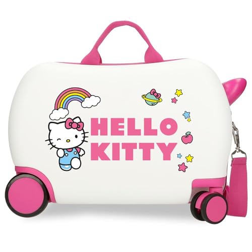 Hello Kitty You Are Cute Kinderkoffer, weiß, 45 x 31 x 20 cm, Harter ABS-Kunststoff, 24,6 l, 1,8 kg, 4 Räder, Handgepäck, weiß, Kinderkoffer
