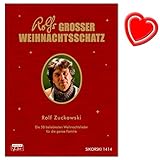 Rolfs großer Weihnachtsschatz - 50 beliebtesten Weihnachtslieder für die ganze Familie von Rolf Zuckowski - Liederbuch mit bunter herzförmiger Notenklammer