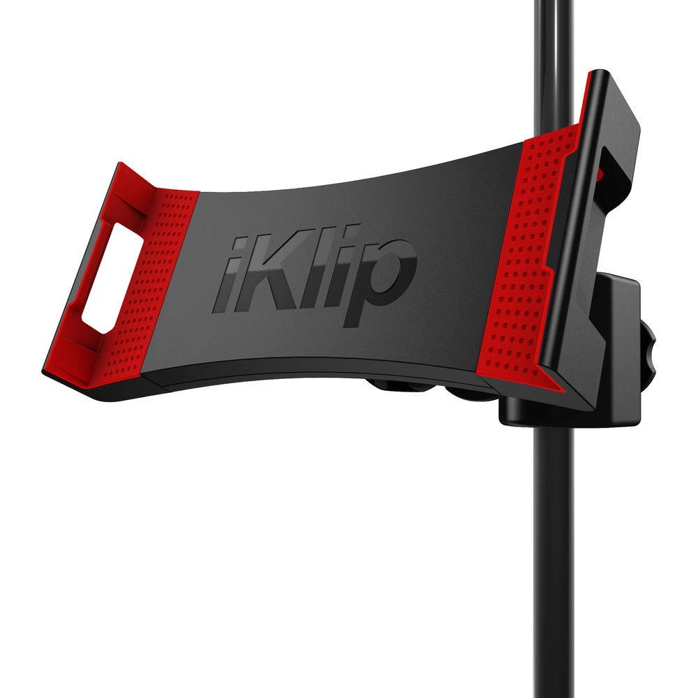 IK Multimedia iKlip 3 - Universalständer auf Mikrofonständer für Tablets von 7 "bis 12,9" mit oder ohne Schutz, Zubehör für Mikrofonständer, Befestigungsständer für iPad