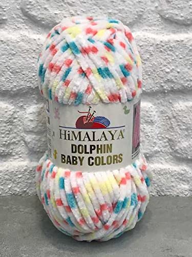 Himalaya Delphin Baby Colors (5er-Pack), 5 x 100 g, super sperriges Himalaya-Garn, Deckengarn, Samtgarn, Strickgarn, Amigurumi-Garn (80415)