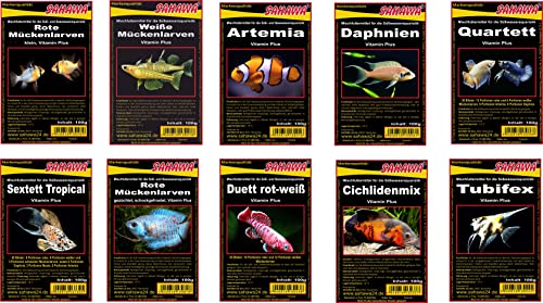 Frostfutter Fischfutter Aquarium Sahawa Freie Auswahl viele Sorten 5X 100g Blister Zierfischfutter