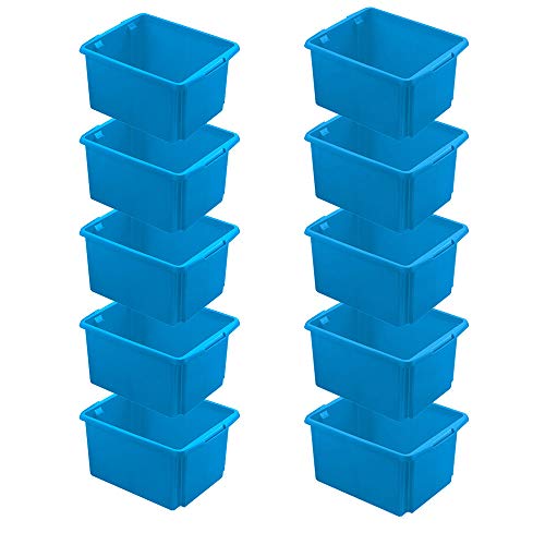10x Drehstapelbehälter blau, LxBxH 455x360x245 mm, 32 Liter
