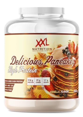 XXL Nutrition - Delicious Pancakes - Protein Pancake, Pfannkuchen, Protein Essen - High Protein - Vanille - 2500 Gramm