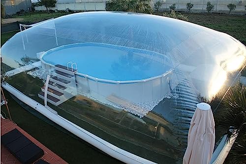 Aufblasbare Schwimmbadabdeckung/Lufttransparentes Blasenhaus/Aufblasbare Schwimmbadabdeckung Kuppel PVC Rechteckige Aufblasbare Abdeckung/Außenruhe Regenfest,11 * 6 * 3M
