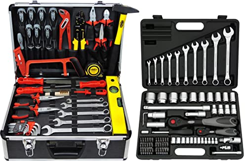 FAMEX 723-47 Mechaniker Werkzeugkoffer gefüllt mit Werkzeug Set - Werkzeugkasten umfangreich bestückt