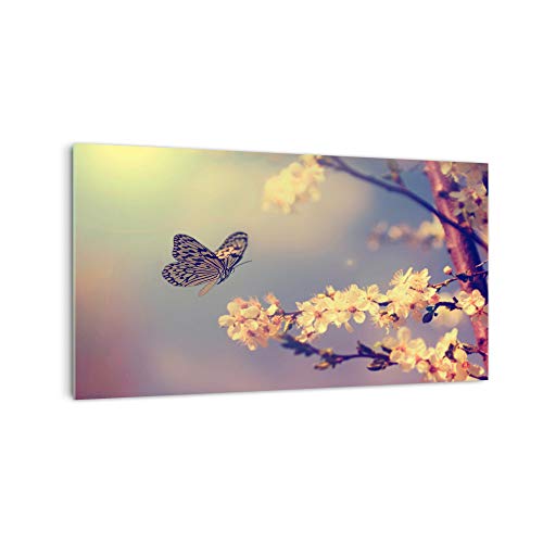 DekoGlas Küchenrückwand 'Bunter Schmetterling' in div. Größen, Glas-Rückwand, Wandpaneele, Spritzschutz & Fliesenspiegel