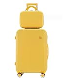 IRYZE Koffer Reisekoffer Robuster Hartschalen-Reisekoffer Mit Spinnerrädern, Leichtes Handgepäck Trolley Boardcase (Color : Yellow, Size : 24in)
