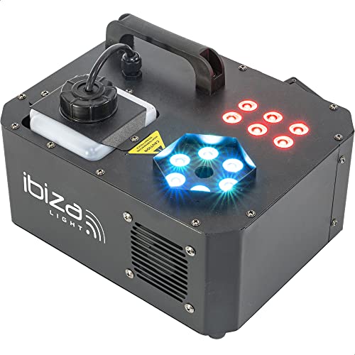 SPRAY-COLOR-1000 - IBIZA - 1000W Nebelmaschine mit RGB-LEDs und 2 Fernbedienungen - Schwarz