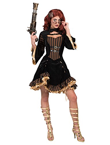 Kostüm Steampunk Dame Violet Größe 36/38/Schwarz Gold Kleid Damenkostüm Steampunkkostüm Karneval Fasching Pierro's