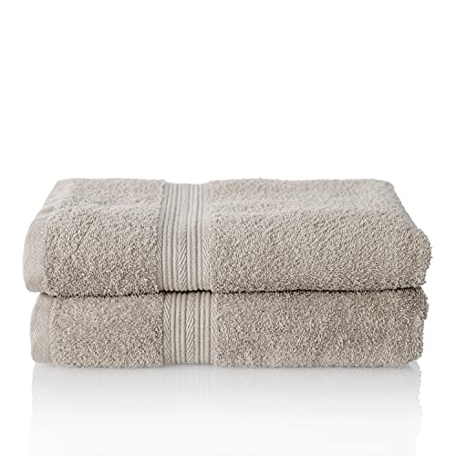 ALCLEAR Komfort Frottier Handtuch Set saugstark aus 100% Ökotex Baumwolle, Frotteeserie in 6 Farben und 5 Größen, Farbe: Silbergrau, 2X Duschtücher 70x140 cm