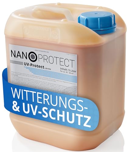 Nanoprotect UV-Protect | Holzöl | UV-Schutz | Witterungsschutz | Verschiedene Farbtöne (5 Liter, Lärche - orange)