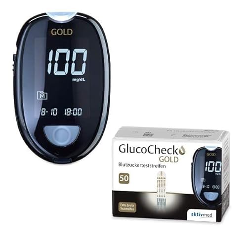 GlucoCheck GOLD Starter-Set (mg/dl) mit 60 Blutzuckerteststreifen
