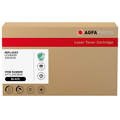 AgfaPhoto Laser Toner ersetzt Lexmark 34036HE, 6000 Seiten, schwarz (für die Verwendung in Lexmark Optra E232)