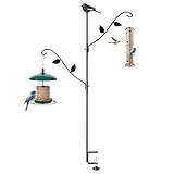 Vogelfutterstation mit Haken, 107,7 cm, Vogelfutterstation, Ständer für Deck, Vogeltränke, Futterstation, Veranda, mehrere Haken, Geländer, Aufhängeset zum Anlocken von Wildvögeln,