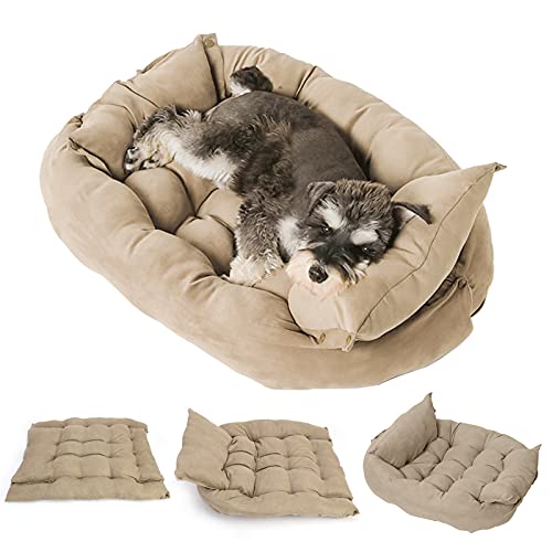 3-in-1-Hundebett Komfortable Haustiermatte Sofa Maschinenwaschbare Hunde Kennel Schlafbett mit Mehreren Größen für kleine mittelgroße große L.