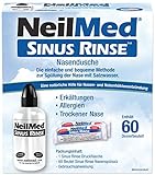 NeilMed Nasendusche hilft bei Erkältungen, verstopfter Nase, Allergien mit 60 Portionen Nasenspülsalz