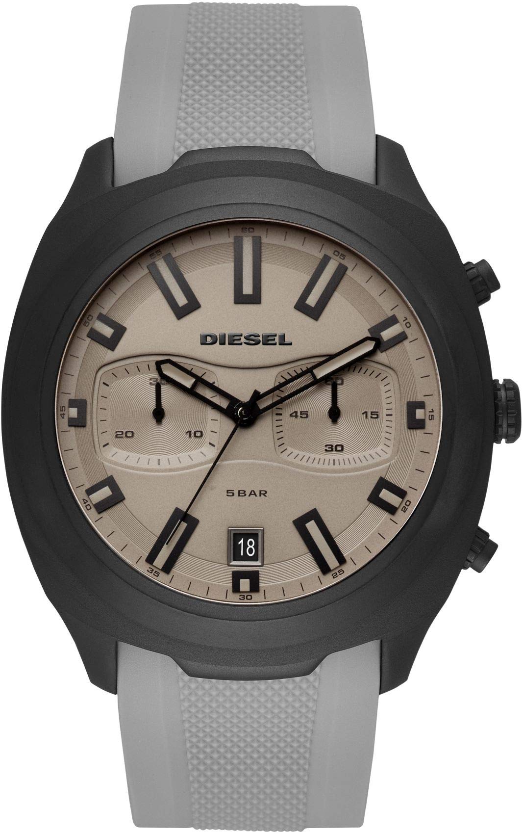 Diesel Herren Chronograph Quarz Uhr mit Silikon Armband DZ4498
