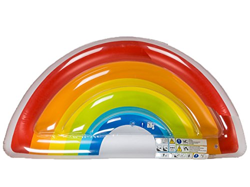 Bada Bing Aufblasbare Luftmatratze Regenbogen Bunt ca. 168 x 80 cm Rainbow Schwimminsel 85