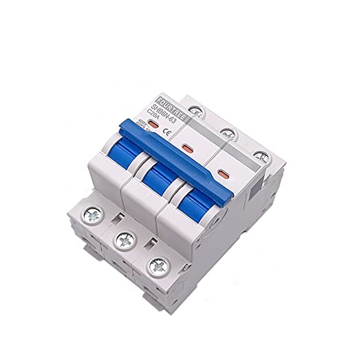 Fehlerstromschutzschalter 3-poliger Mini-Leistungsschalter for DIN-Schienen, Haushaltsluftschalter, Verteilerkasten, mechanische Ausrüstung, elektronischer Starter, Schutz, Laserdruck (Color : 3p, S