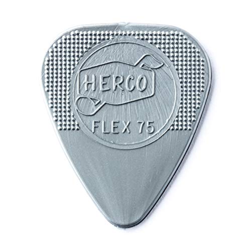 Herco® HE211 Flex 75 Nylon Flat Picks, silber, schwer, 100/Beutel