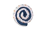 ULLENBOOM ® Baby Kuschelschlange 300x13 cm Blau-Wale (Made in EU) - Kuschelschnecke in vielen Farben und Größen, Bezug: 100% OEKO TEX Baumwolle, Nackenrolle
