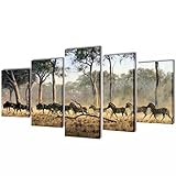 E E-NICES Bilder Dekoration Set Zebras 100 x 50 cm