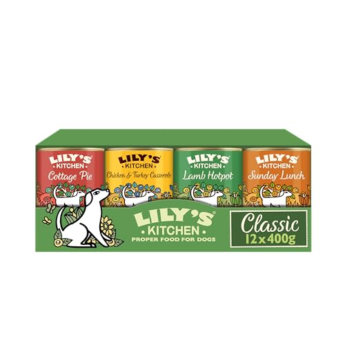 Lily's Kitchen - Nass Hundefutter für ausgewachsene Hunde 12er Pack (12 x 400g) - Multipack Classic Dinner Multipack