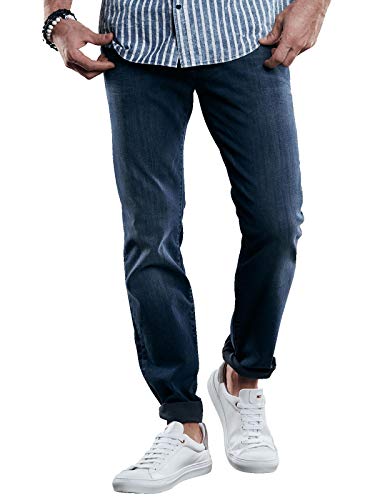 emilio adani Herren Herren Super-Stretch Jeans Slim Fit, 36312, 36312, Marineblau in Größe 34/36