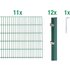 Metallzaun Grund-Set Doppelstabmatte verz. Grün beschichtet 11 x 2 m x 1 m
