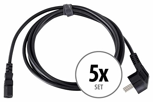 Pronomic EUIEC-3 Kaltgeräte Netzkabel 5X Set - C13-3m Lange Kabel für Bühne, Studio, Audio, Computer/PC und - schwarz