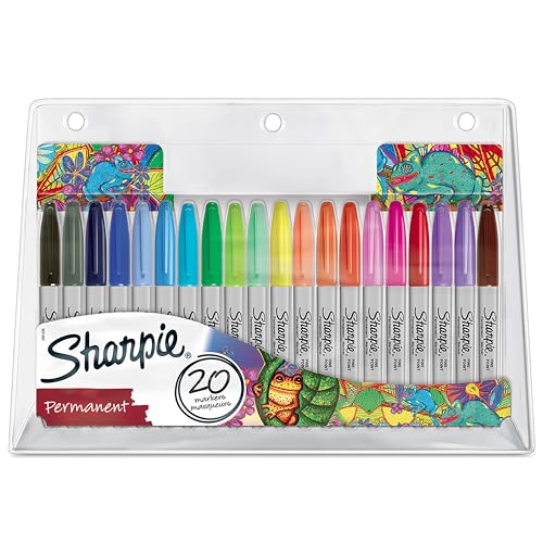 Sharpie Permanent Marker | Marker Stifte mit feiner Spitze | gemischte Farben | 20 Stück Market Set