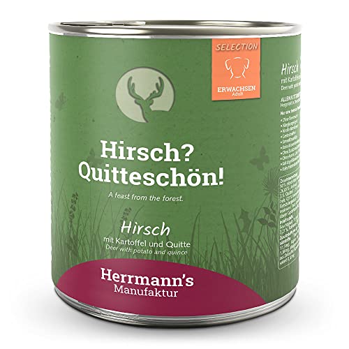Herrmann's - Selection Adult Hirsch mit Kartoffel und Quitte - 6 x 800g - Nassfutter - Hundefutter
