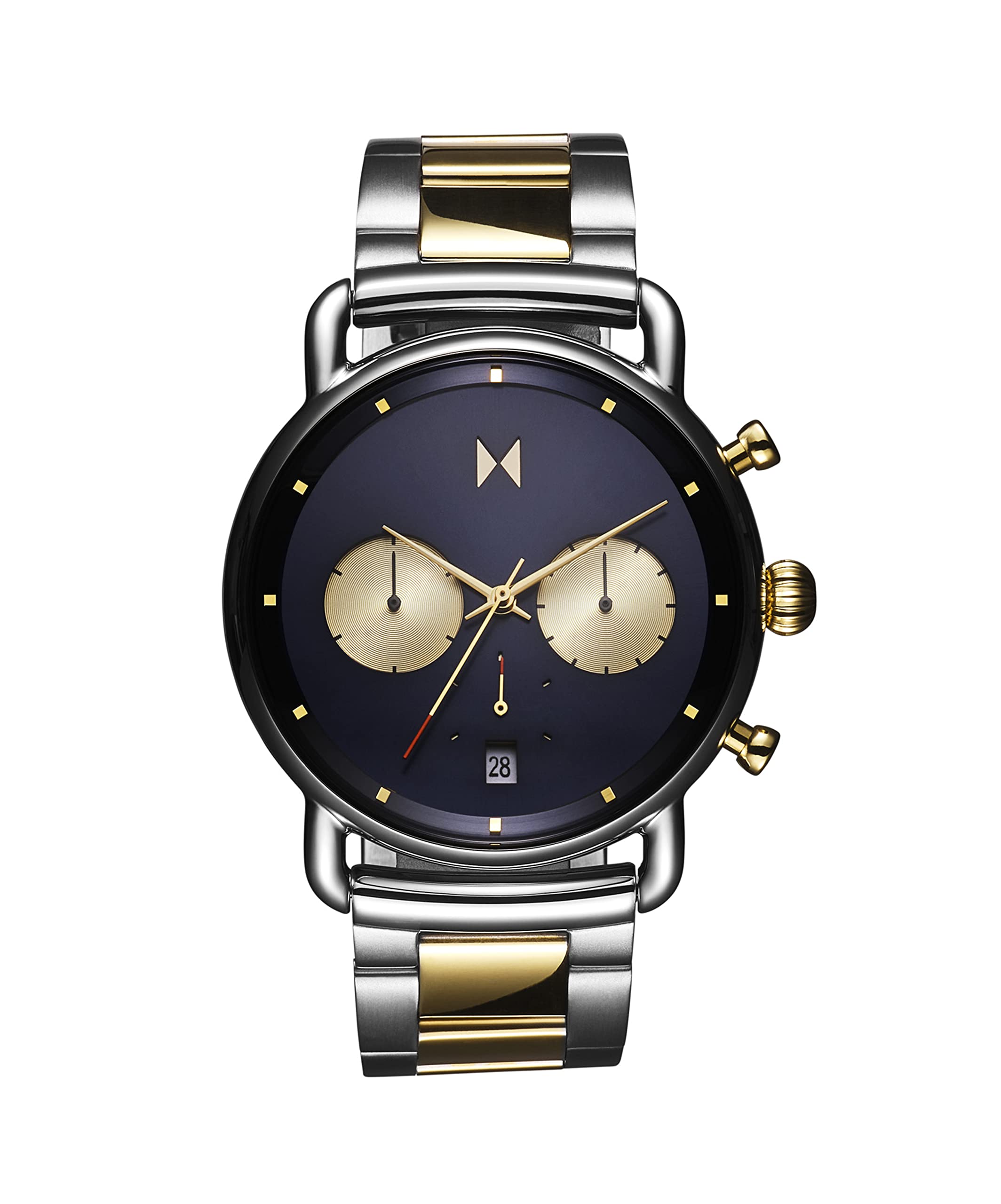 MVMT Blacktop II Analog Armbanduhr - Vintage Chronograph Uhr für Männer - Wasserdicht Uhr 5 ATM/50 Meter - Premium Minimalistische Herrenuhr - Edelstahl - Austauschbare Bänder - 42mm & 47mm, Cali