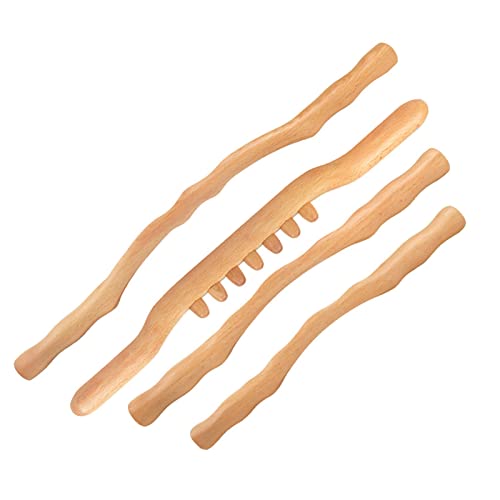 Schabestab | Handmassagestab | Entspannungsmeridiane Ausbaggern Holz Massage Guasha Scraping Stick für den Rücken Woteg