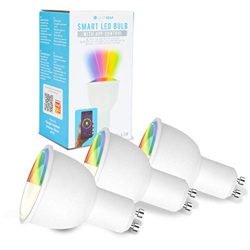 Silvergear Smart Home Lampe, Gu10 Fassung, Alexa Lampe, Wifi LED Glühbirne, Alexa, Echo, Google Assistant kompatibel, App, Warme Weiß 2700K, RGB Farben, 4.5W, 300L, 3 pack