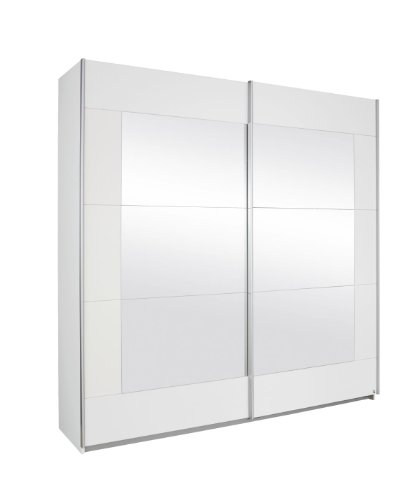 Rauch Schwebetürenschrank Weiß mit Spiegel 2-türig, BxHxT 226x210x62 cm